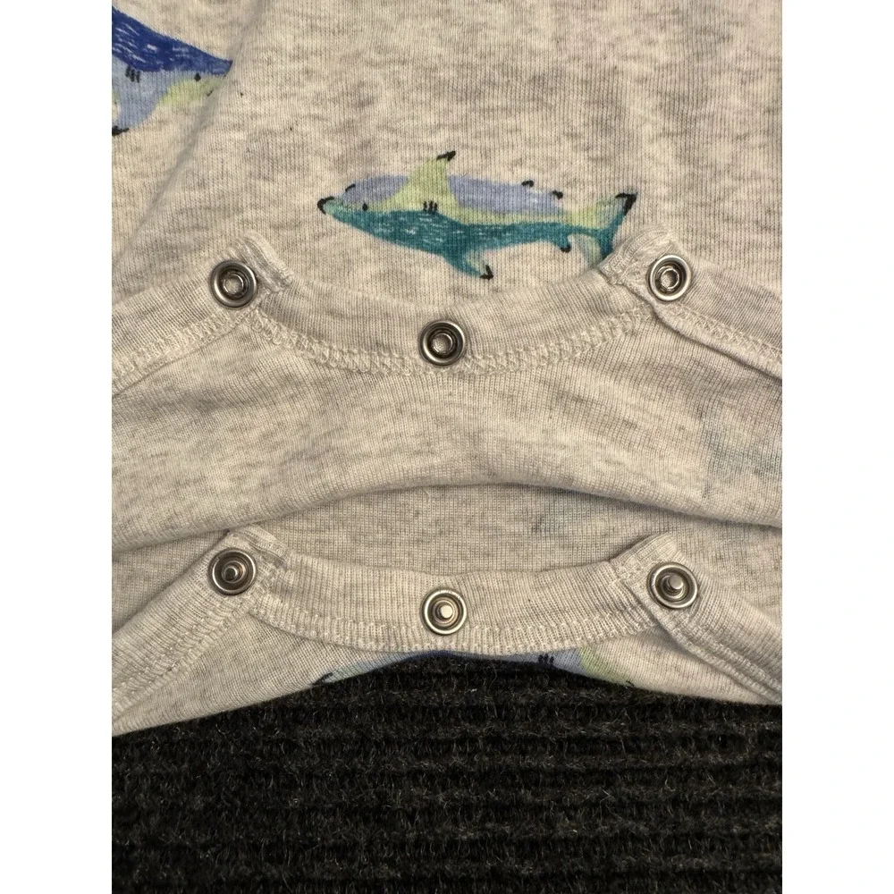 Carter's Baby Boy 18M Romper NWT Grey Shark Fish Sleeveless One Piece